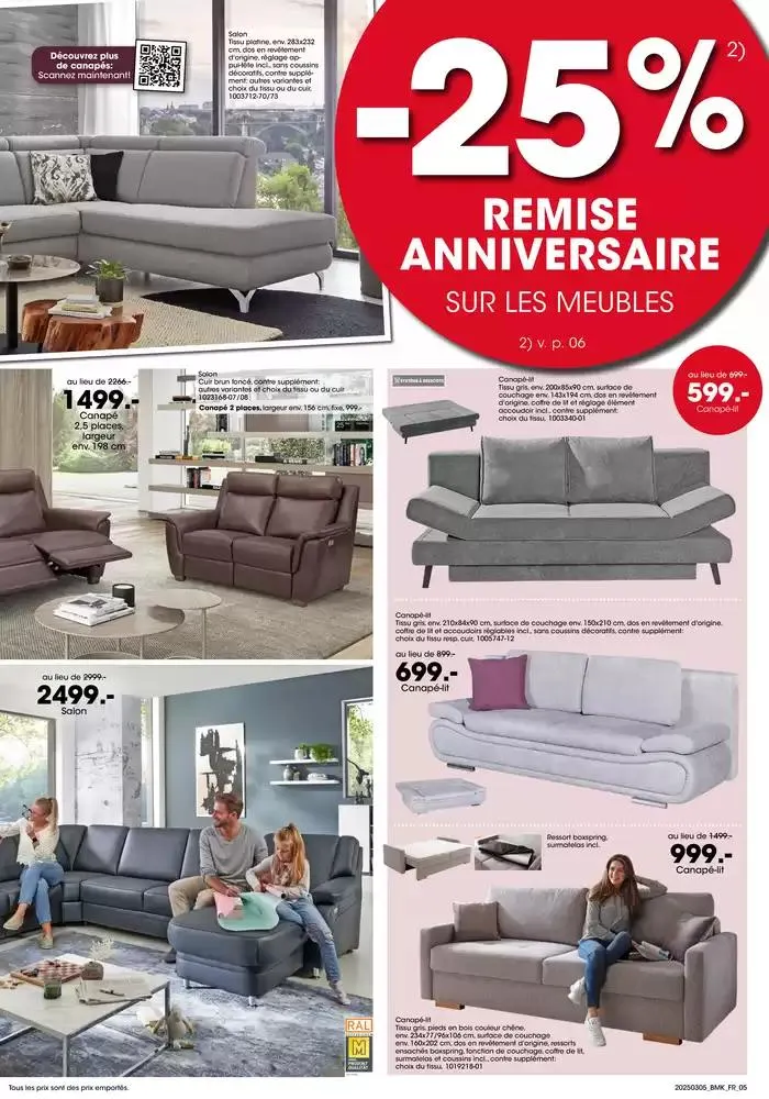 ACTION ANNIVERSAIRE MÖBEL MARTIN du 5 mars au 18 mars 2025 - Catalogue page 5