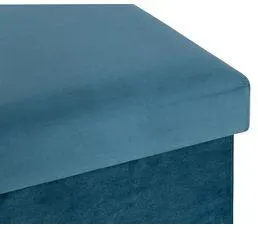 Pouf pliable H. 35 cm VELVET Bleu