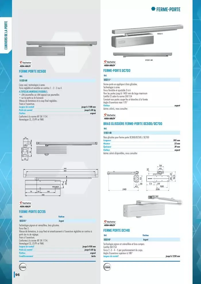 Guide Quincaillerie Serrurerie 2025 - 2026 du 1 avril au 1 avril 2026 - Catalogue page 98