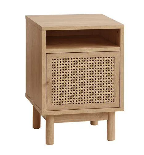 Mesita de noche HALMSTAD 1 puerta color roble