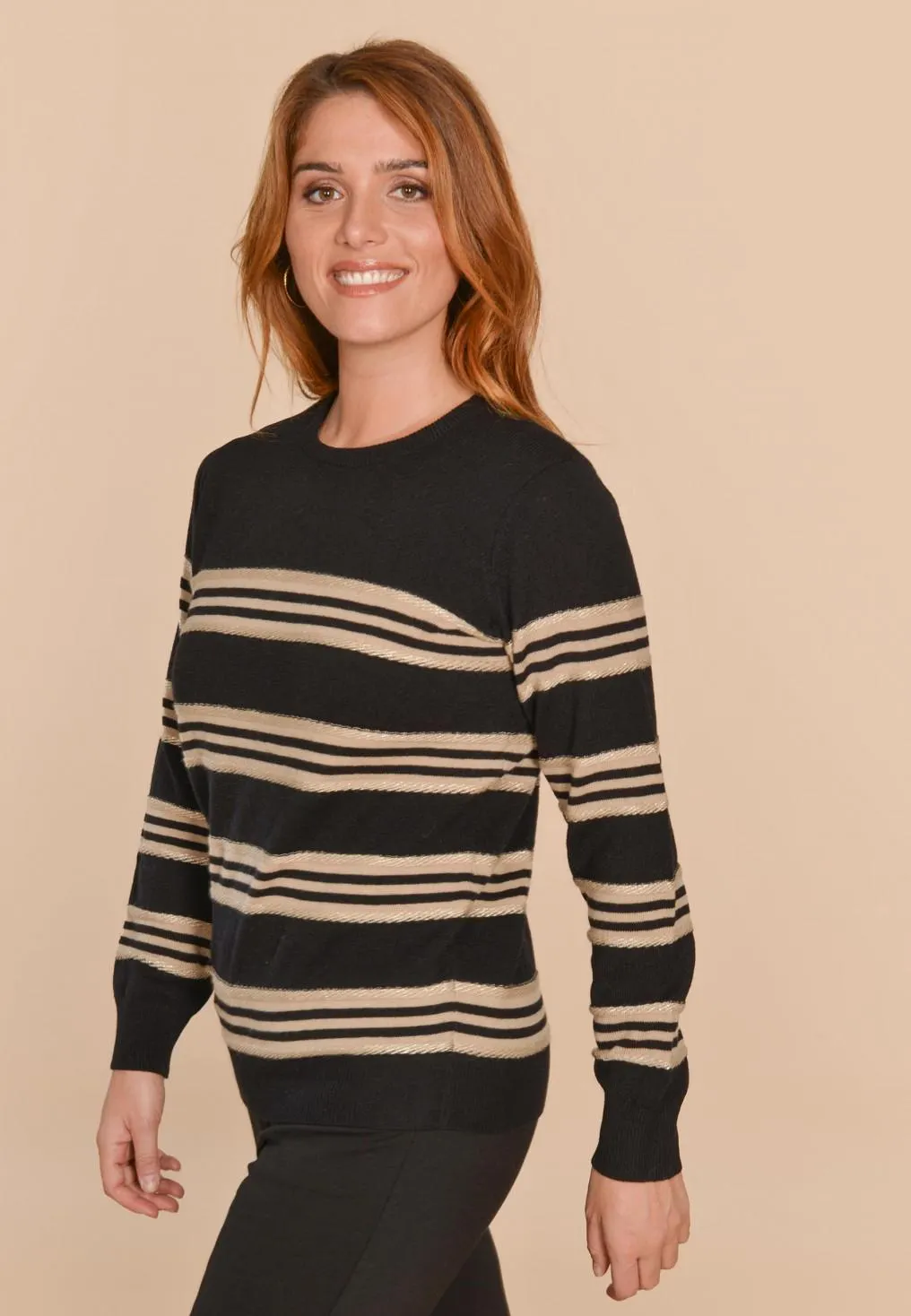 CLASSY - PULL - NOIR/BEIGE