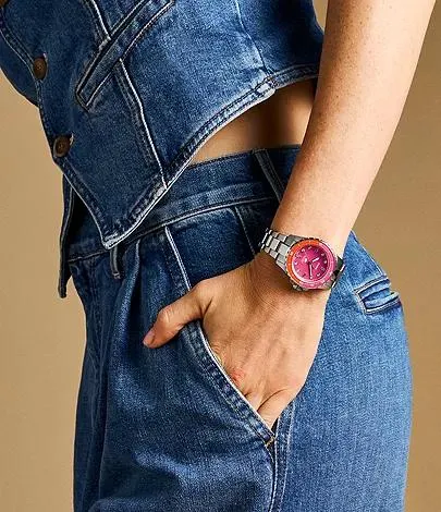 Montre Fossil Blue Dive à trois aiguilles, en acier inoxydable