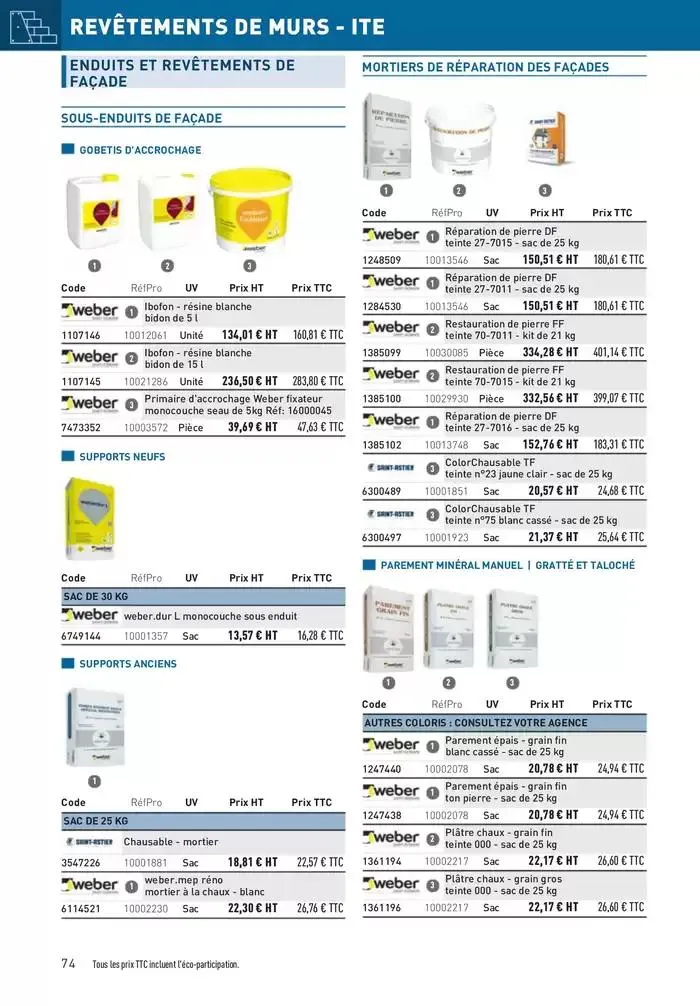 Matériaux 2025 du 1 janvier au 31 décembre 2025 - Catalogue page 74
