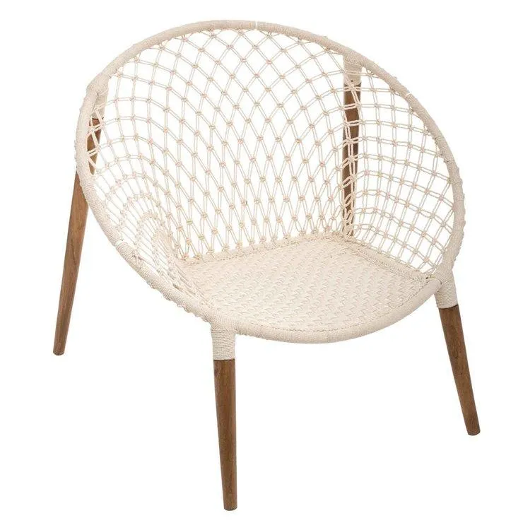 FAUTEUIL MACRAME RAINA BLANC