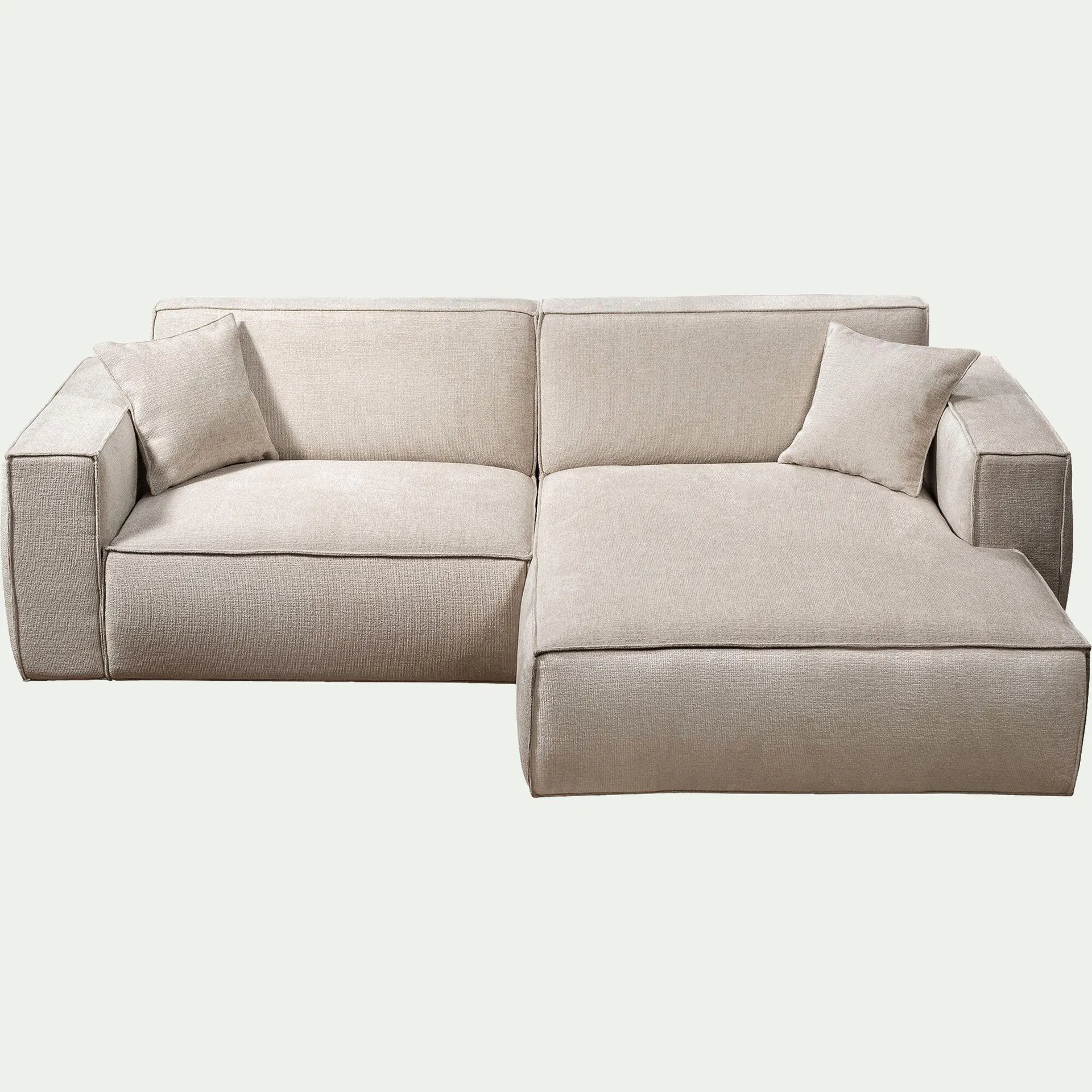 Canapé petit angle droit fixe en tissu Genesis - beige