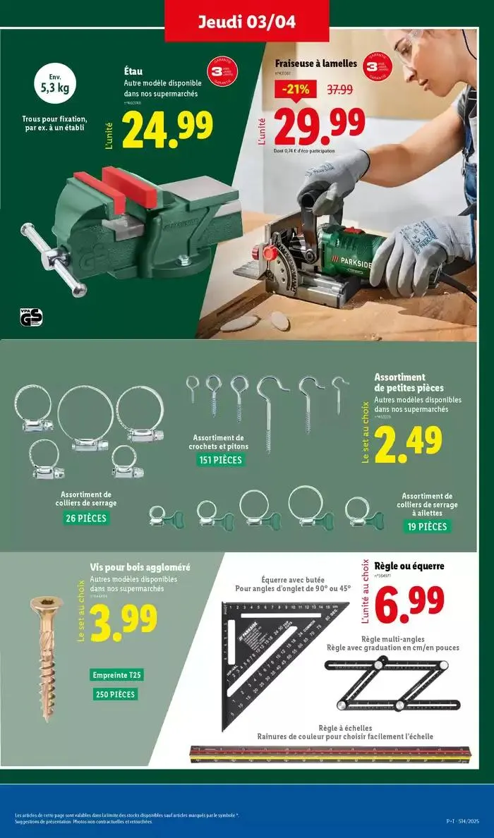 Parkside est le meilleur allié pour tous vos projets de bricolage, profitez-en ! du 3 avril au 7 avril 2025 - Catalogue page 7