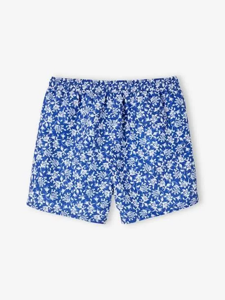 Boxer de bain fleuri homme - capsule bain - bleu imprimé