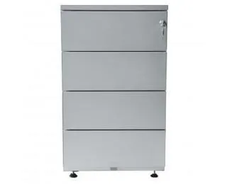 Caisson bout de bureau - 4 tiroirs - P54 cm - Gris