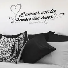 Sticker mural citation l'amour 20x70cm