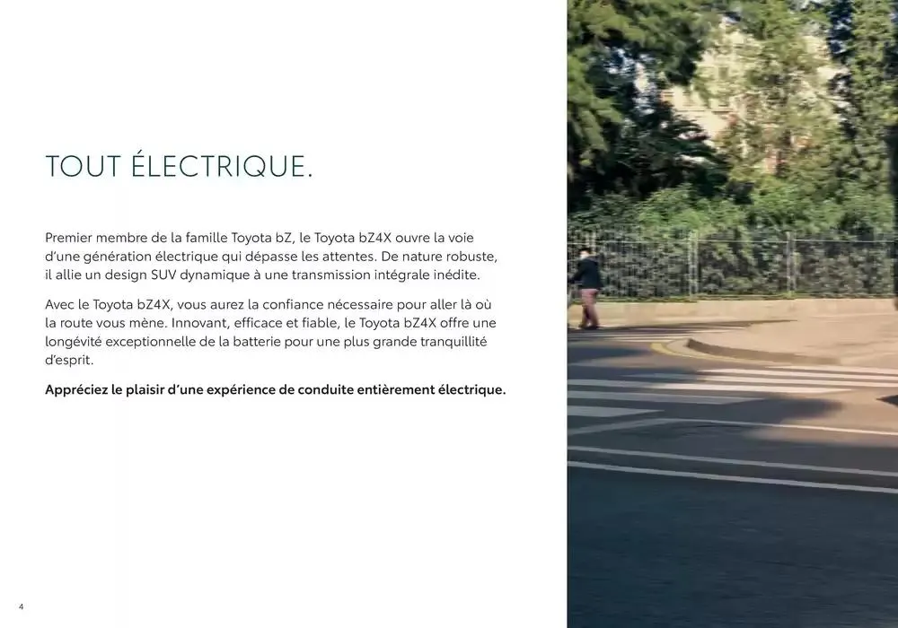 Toyota bZ4X  du 7 janvier au 7 janvier 2026 - Catalogue page 4