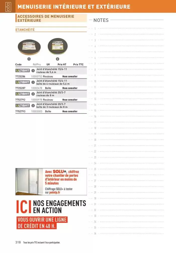 Matériaux 2025 du 1 janvier au 31 décembre 2025 - Catalogue page 318