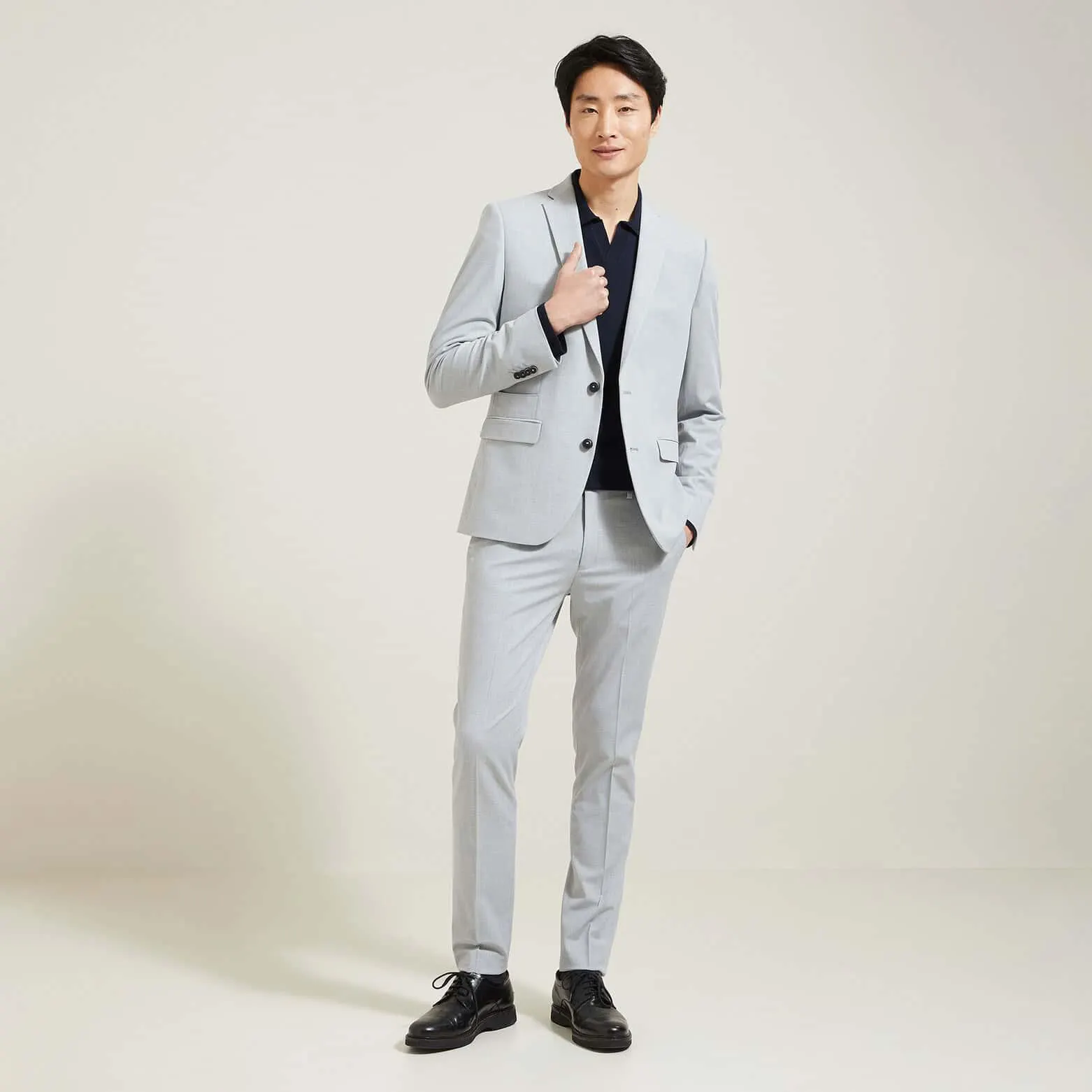 Costume 2 pièces extra-slim bi-stretch - Gris clair