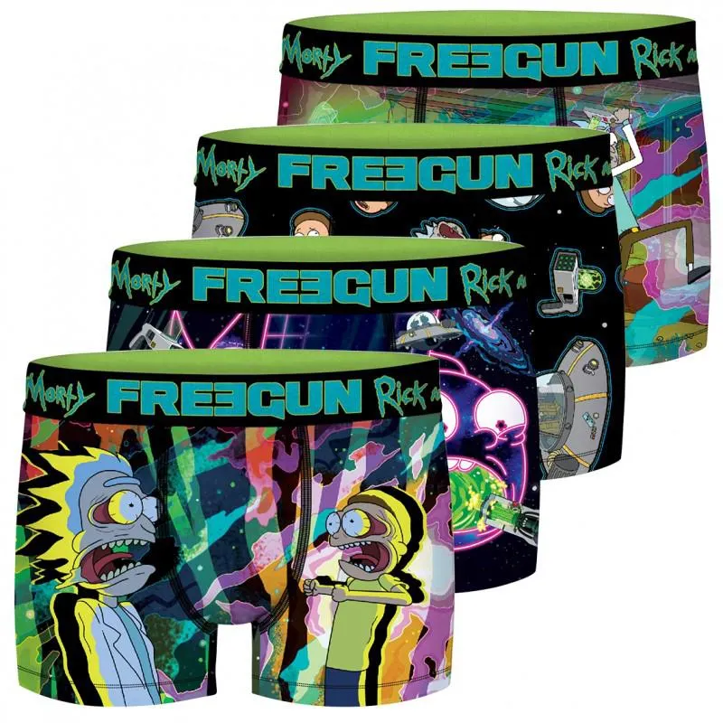 Lot de 4 Boxers Freegun homme Rick and Morty G1