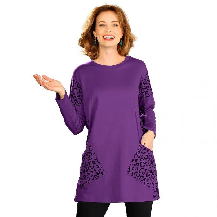 Tunique à poches imprimées