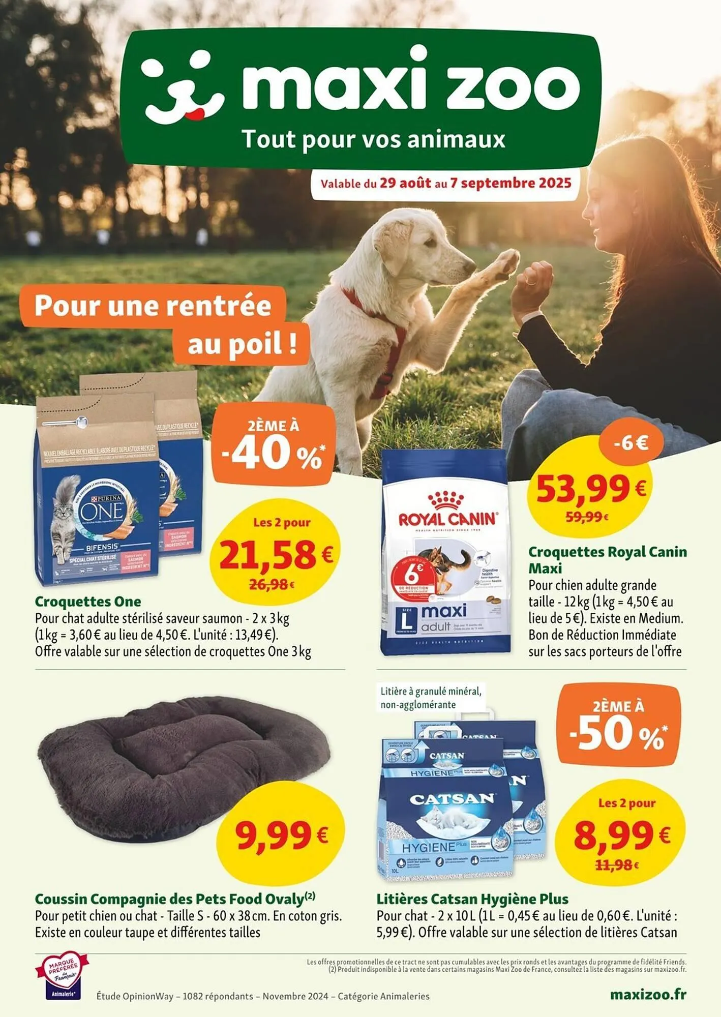 Catalogue Maxi Zoo du 29 août au 7 septembre 2025 - Catalogue page 1