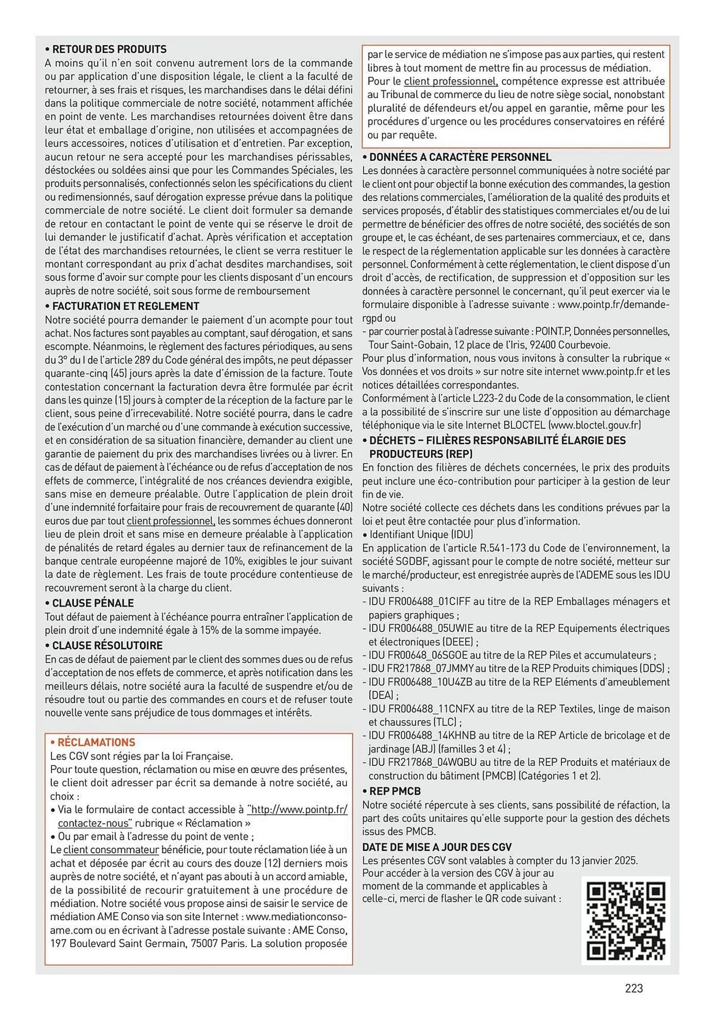 Catalogue Point P du 19 août au 1 janvier 2026 - Catalogue page 223