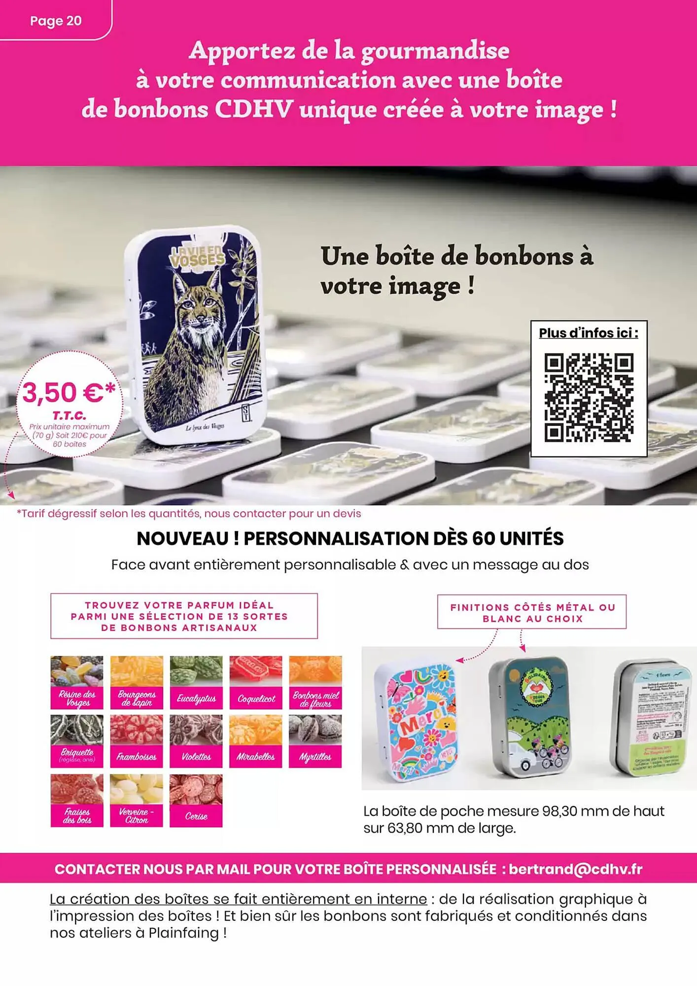 Catalogue Confiserie des Hautes Vosges du 20 mai au 31 décembre 2025 - Catalogue page 20