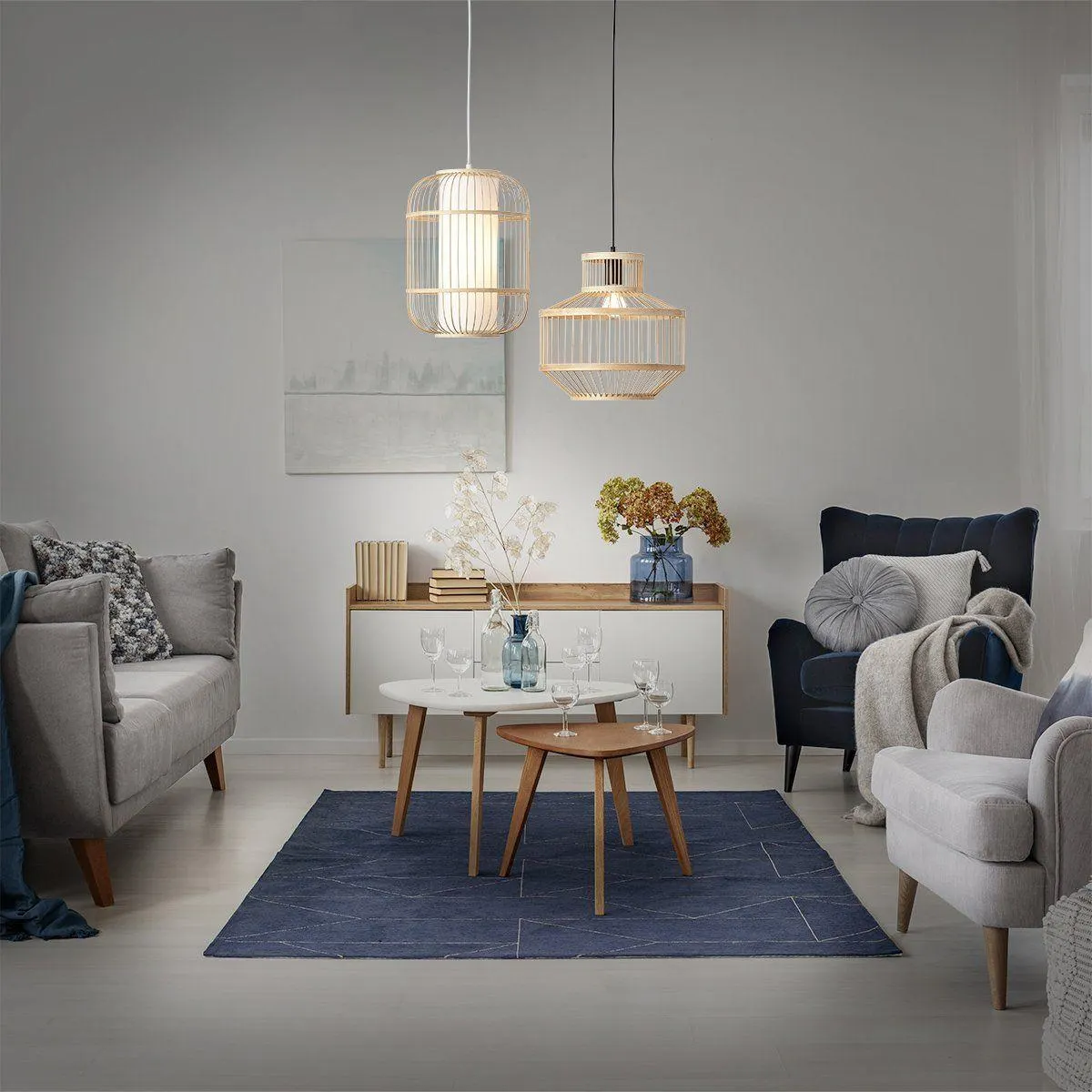 Suspension BONES en bambou naturel