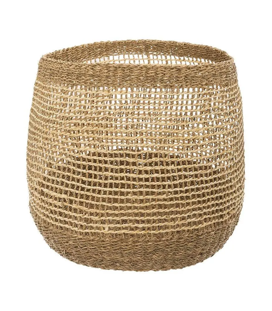 Set de 3 Paniers de rangement rond en Osier naturel tressé et ajouré