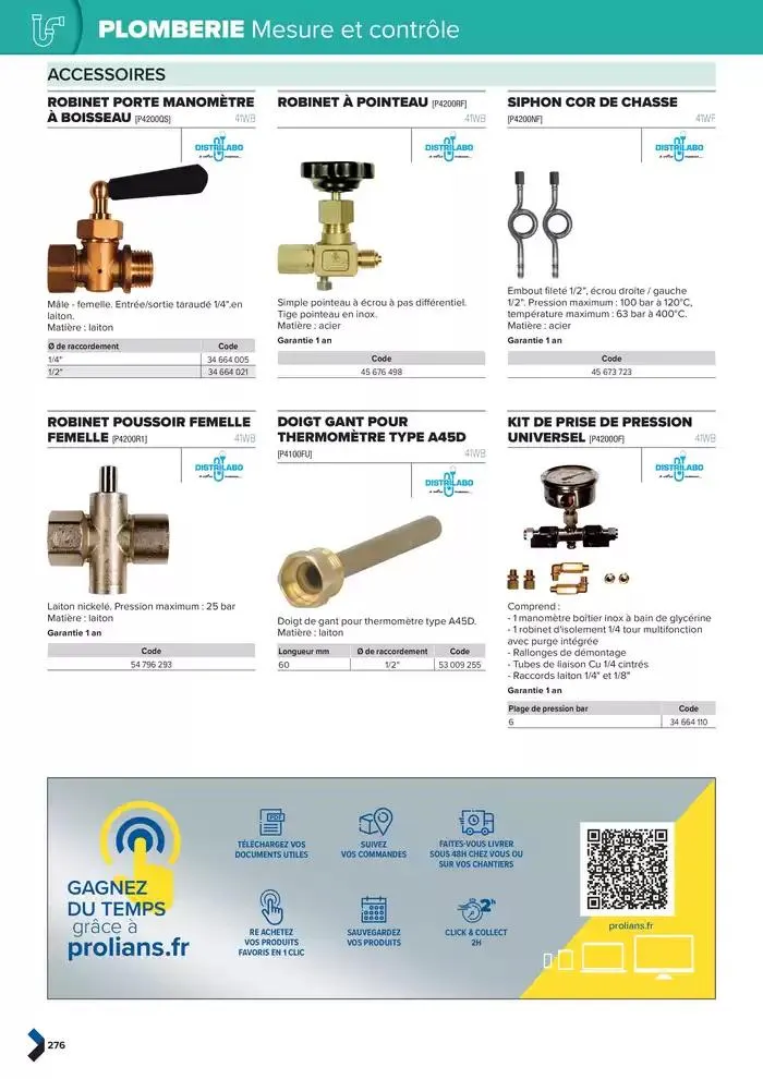 Catalogue génie climatique & sanitaire | Édition 2024-2025 du 2 octobre au 31 décembre 2025 - Catalogue page 276