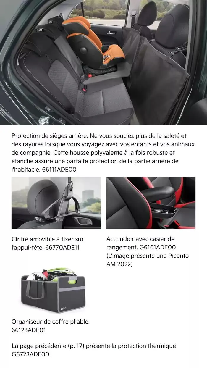 KIA Nouvelle Picanto - Accessoires du 26 septembre au 17 septembre 2025 - Catalogue page 18