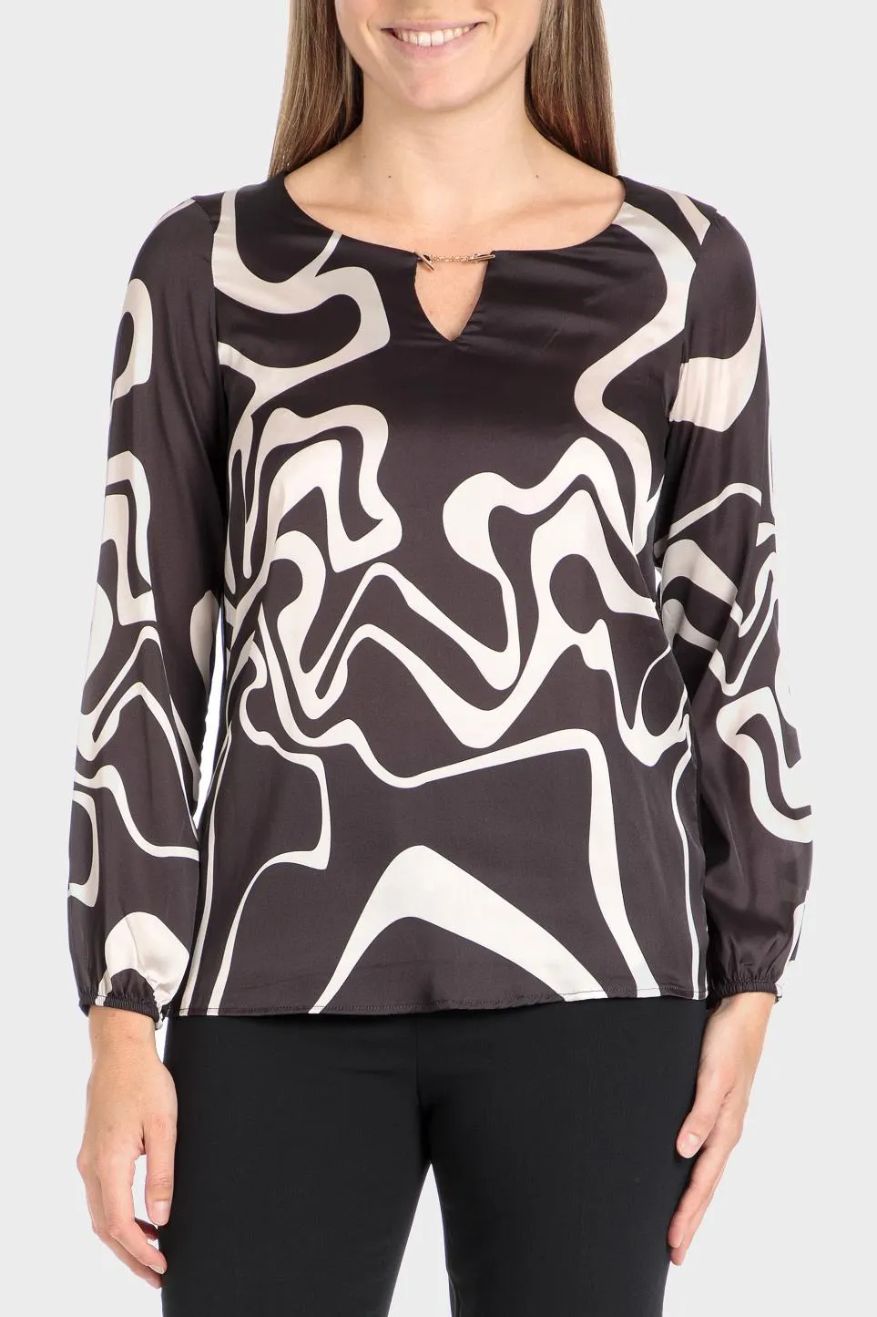 Blouse imprimée bicolore