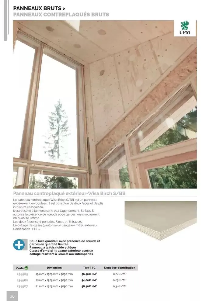 BOIS PANNEAUX 2025 2026 du 30 avril au 31 décembre 2026 - Catalogue page 26