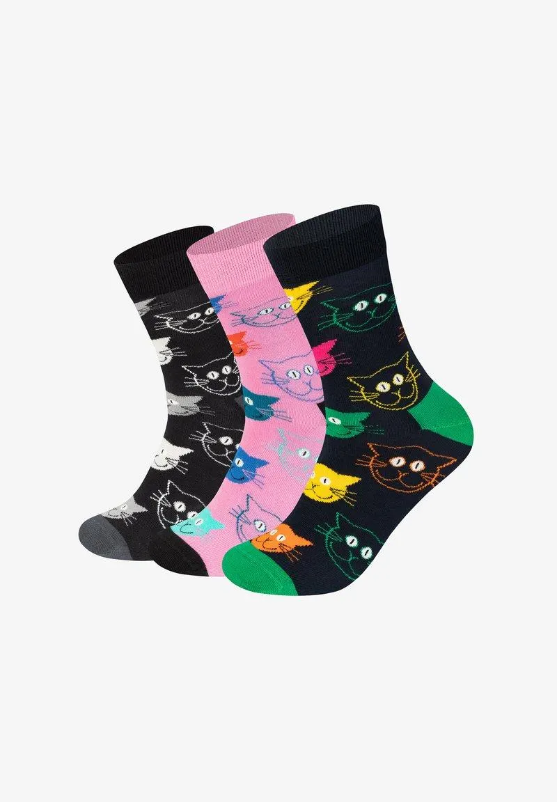 MIXED CAT SOCKS GIFT SET UNISEX 3 PACK - Chaussettes - multi