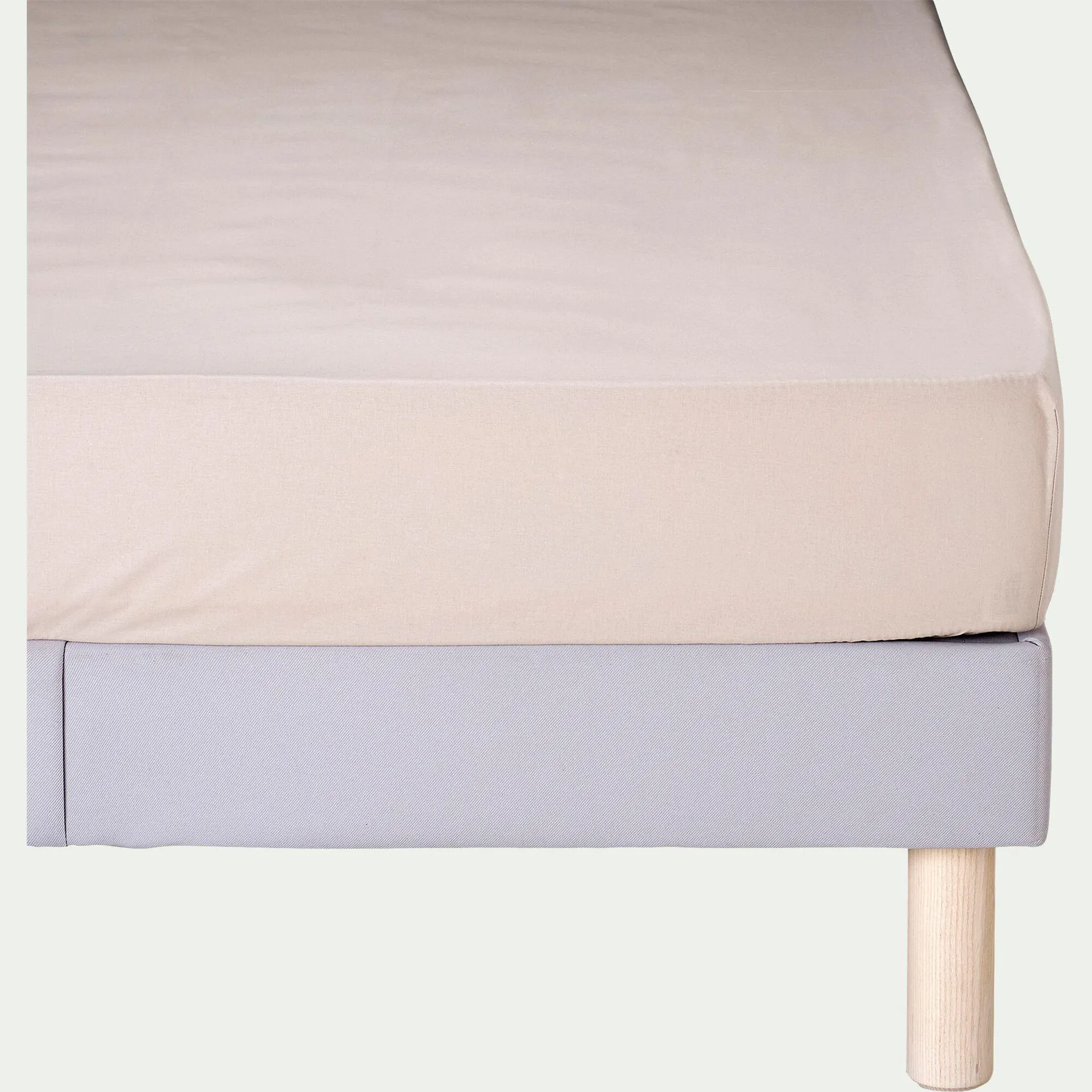 Drap housse en coton 160x200cm B25cm - beige alpilles