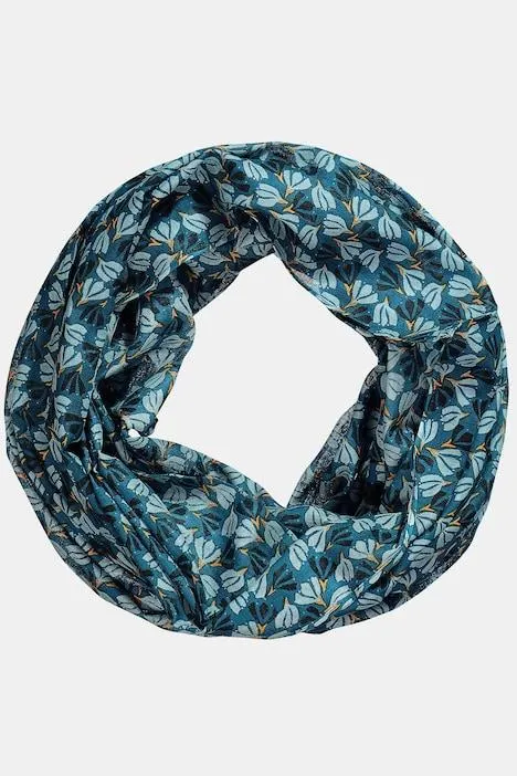 Snood / foulard tubulaire, imprimé feuilles