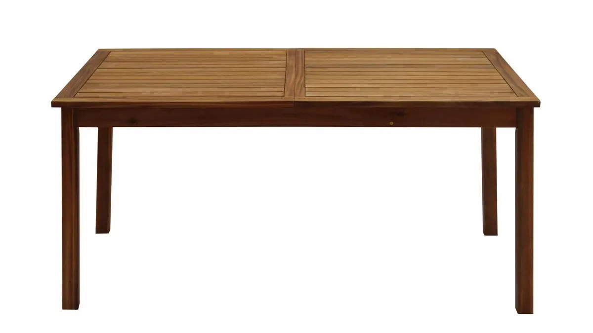 Table de jardin extensible rallonges intégrées en bois massif L160-210 cm MAYEL