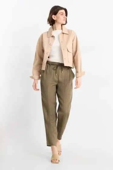 Cloth trousers - high waist - tapered fit