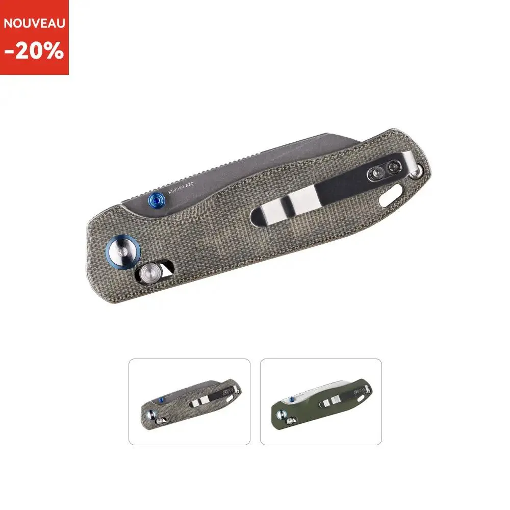 Olight Rubato 2 - Couteau de Poche Pliant EDC avec Verrouillage de Type Rail-lock
