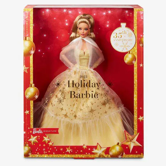 Barbie Joyeux Noël châtain 35e anniversaire