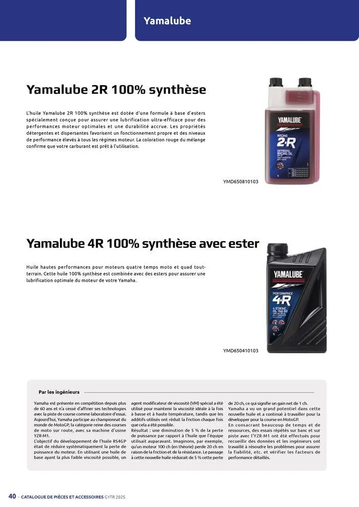 Catalogue Yamaha Motos - Accessoires GYTR Off Road du 23 septembre au 30 avril 2025 - Catalogue page 40