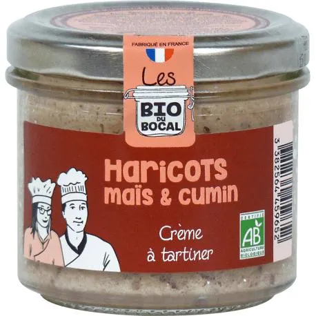 Crème à tartiner Bio haricots, maïs et cumin