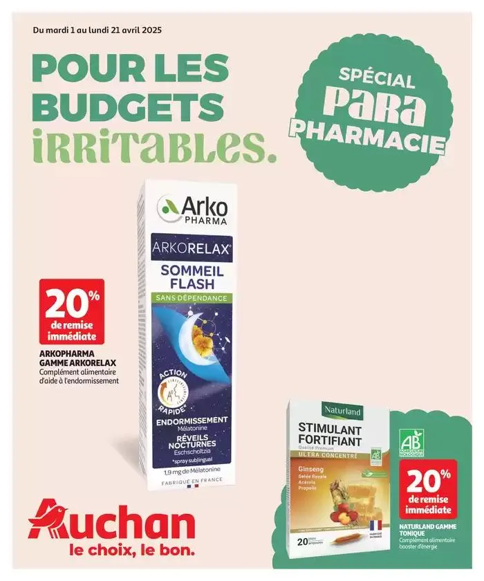 Pour les budgets irritables du 1 avril au 21 avril 2025 - Catalogue page 1