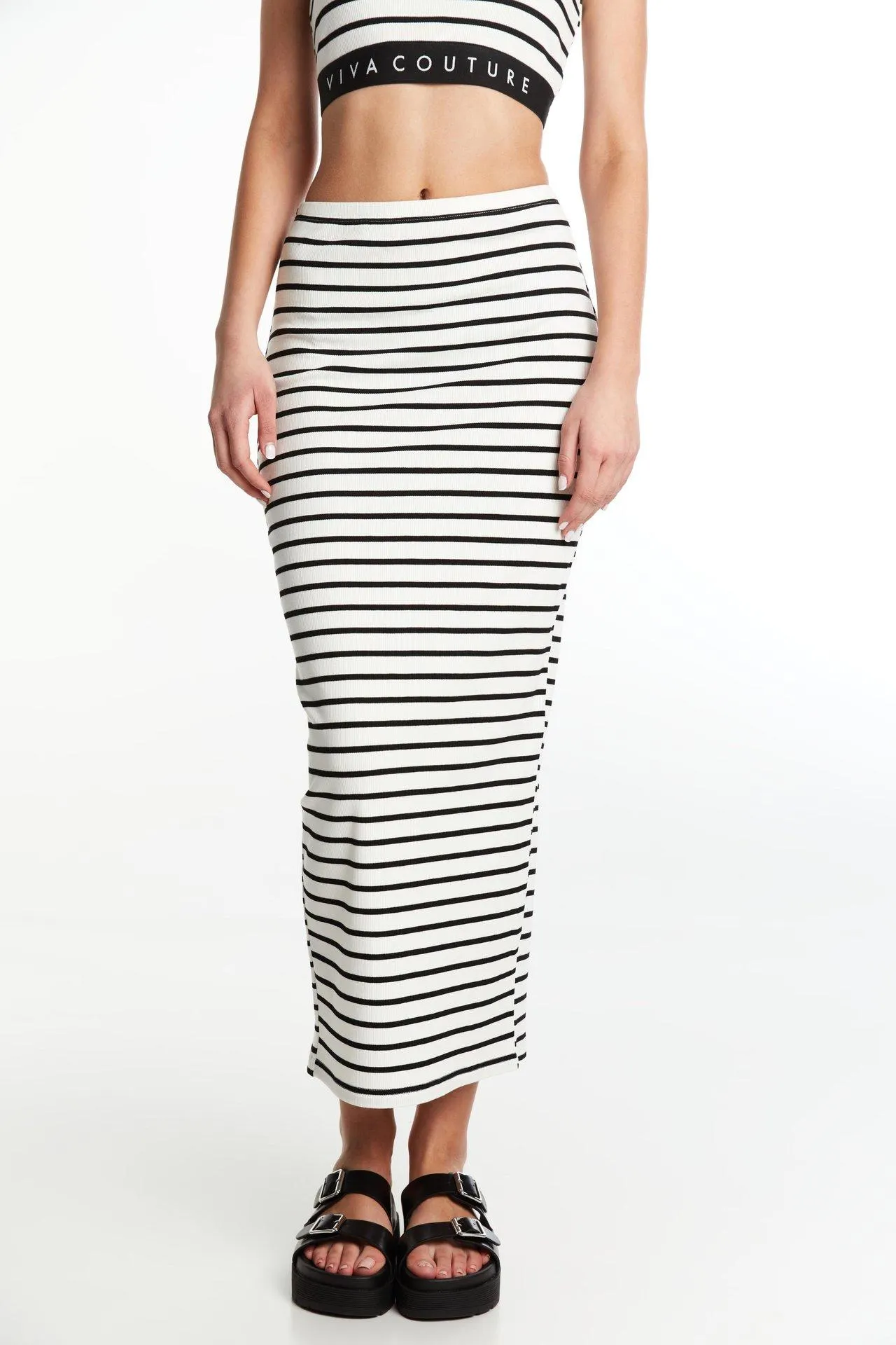 Jupe longue côtelée