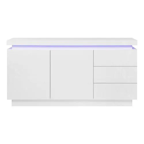 Buffet LED 2 portes 3 tiroirs COLORS blanc