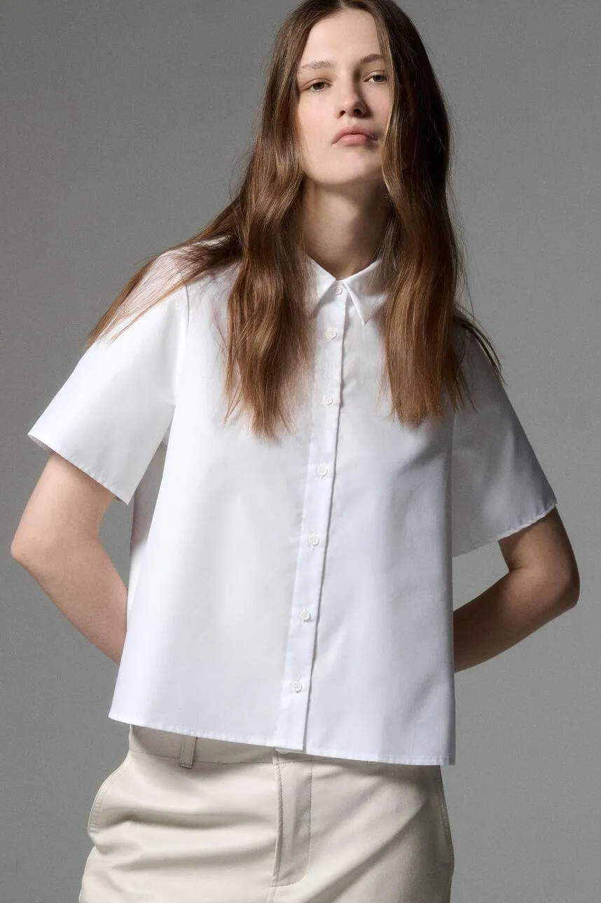 Chemisier crop en popeline CIRCEI