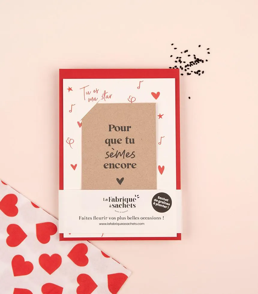 Carte d'amour "semer encore" à planter