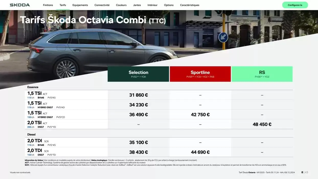 Octavia Berline Selection 1.5 TSI 116ch Hybrid DSG7 du 9 janvier au 9 janvier 2026 - Catalogue page 8