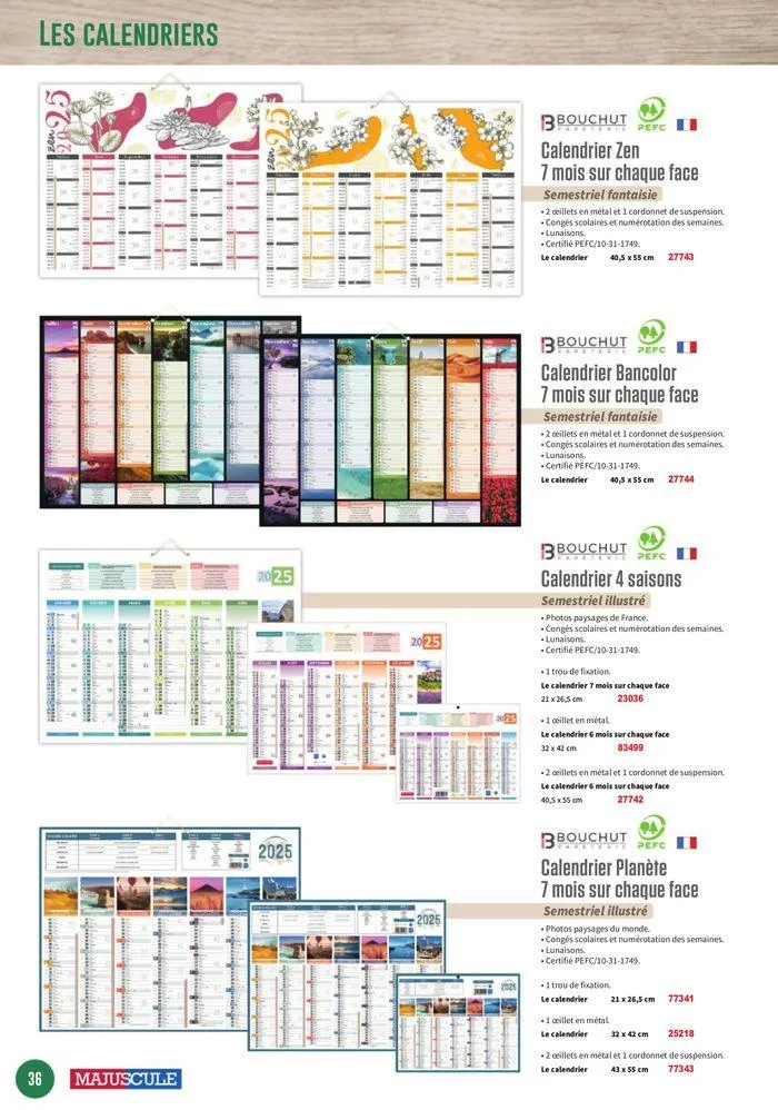 Les Agendas et Calendriers 2025 du 23 mai au 31 décembre 2025 - Catalogue page 36