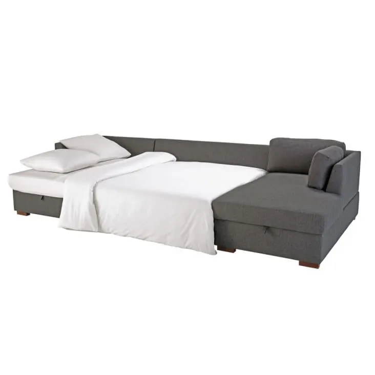 Sofá cama panorámico de 7 plazas gris