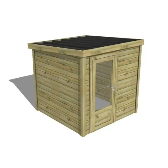 ABRI DE JARDIN bois Pin traité autoclave 27mm - Essentiel - 2,14x2,14m / 5m2 - Bac acier - Abri Français