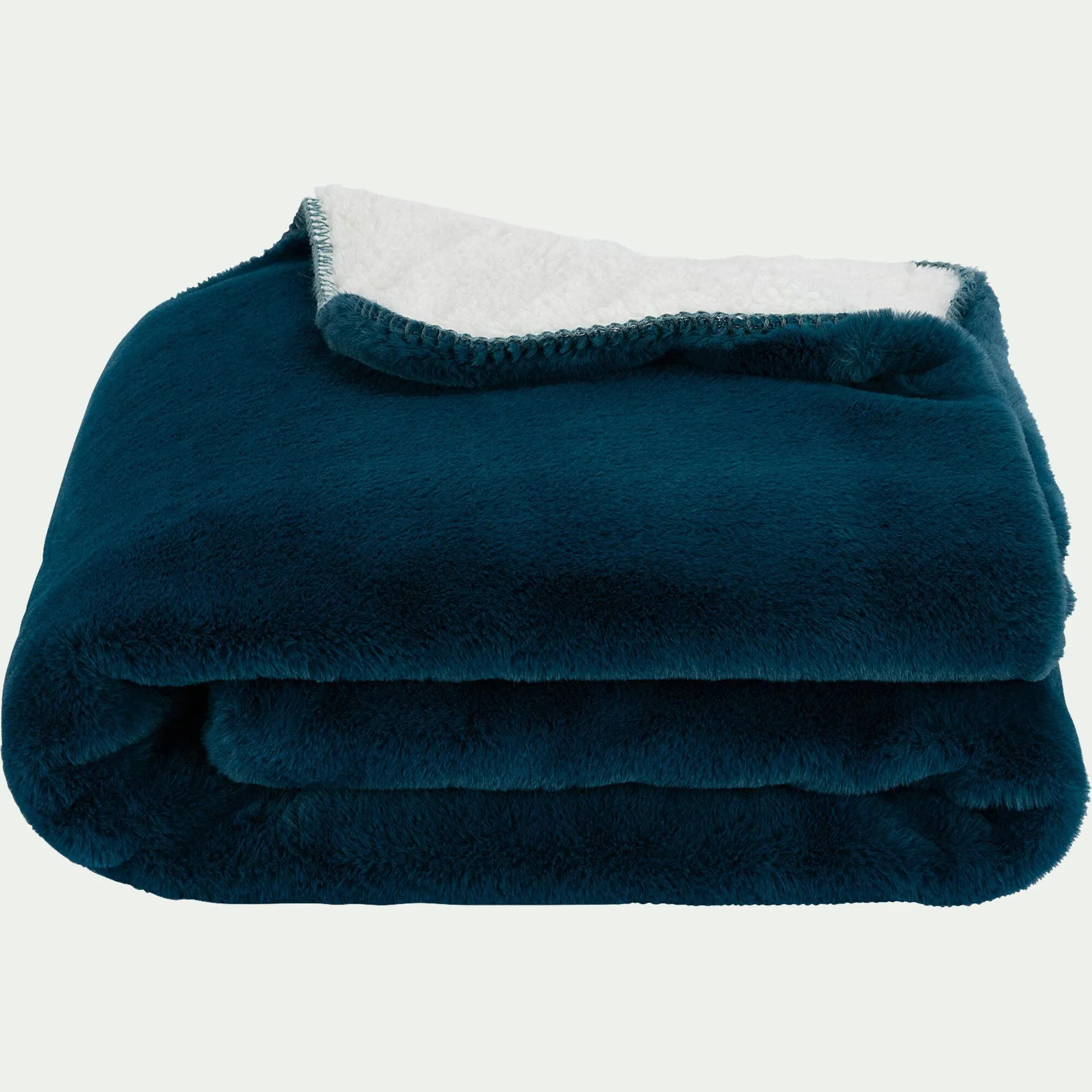 Plaid imitation fourrure 130x170cm - bleu figuerolles