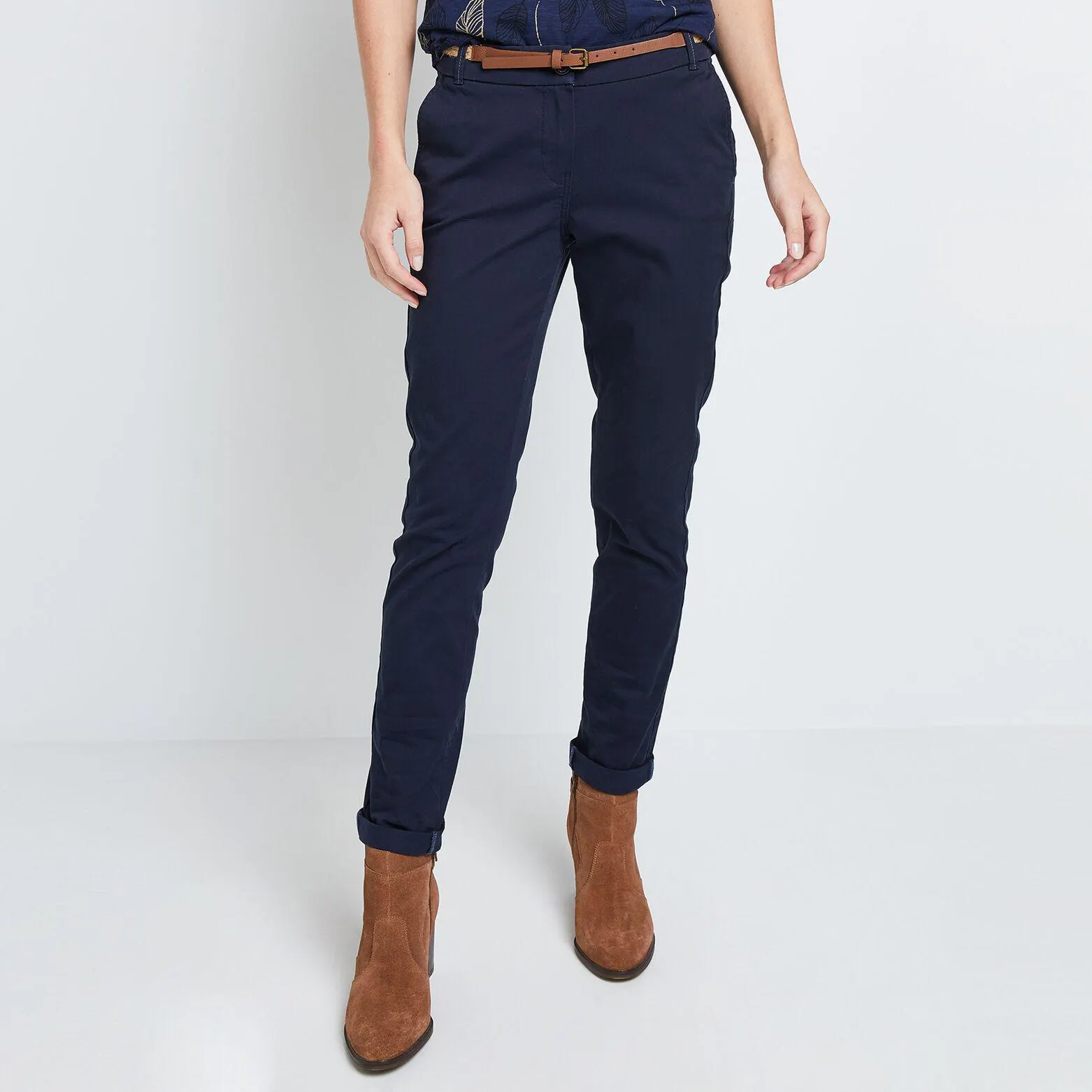 Pantalon chino avec ceinture femme