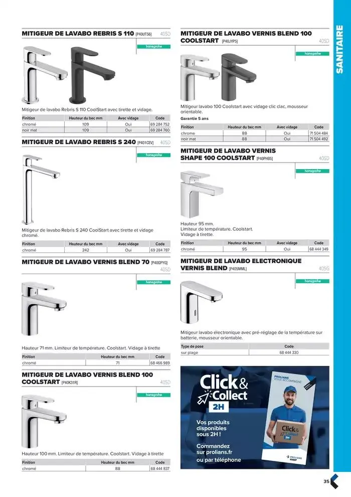 Catalogue génie climatique & sanitaire | Édition 2024-2025 du 2 octobre au 31 décembre 2025 - Catalogue page 35