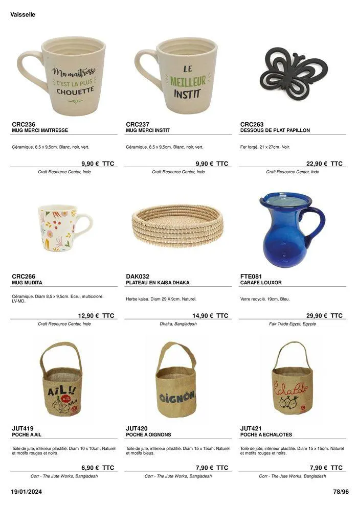 ARTISANAT . DéCORATION . MODE . JOUETS du 9 février au 31 août 2024 - Catalogue page 80