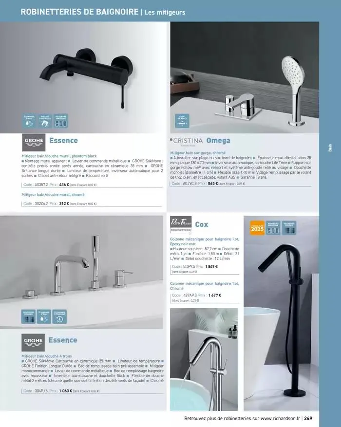 SALLE DE DE BAINS ET CARRELAGE 2025 du 11 avril au 31 décembre 2025 - Catalogue page 251